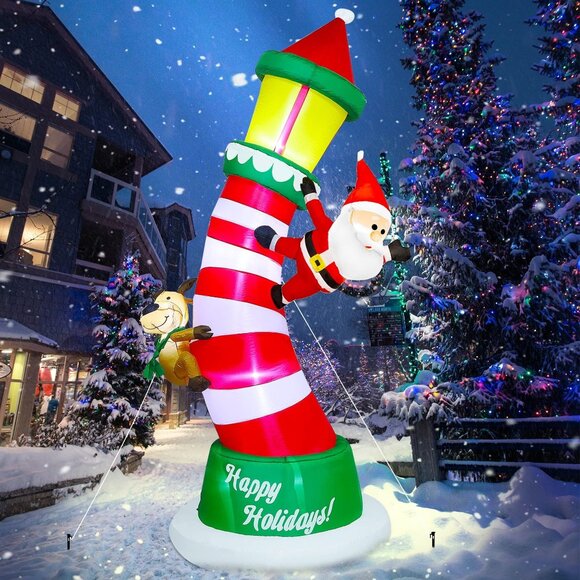 Lulu Home Other - Inflatable Christmas Yard Decor Light House With Santa & Reindeer 8.9 Ft Tala Ho